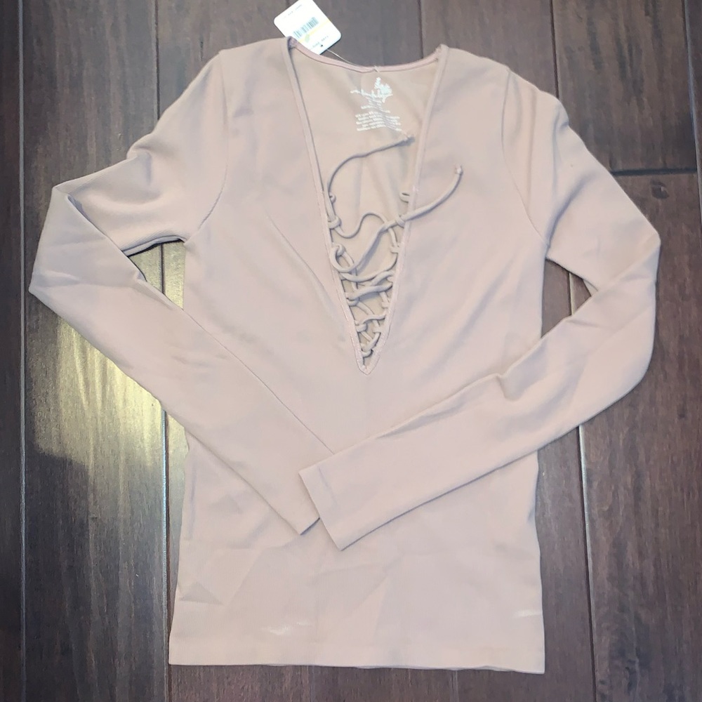 Free People Lace Up Layering Top